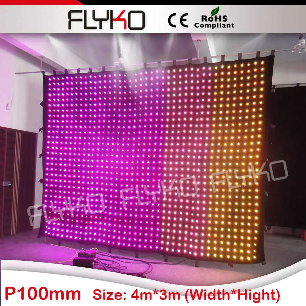 P10 3x4m DMX/PC control DJ booth disco led curtain light