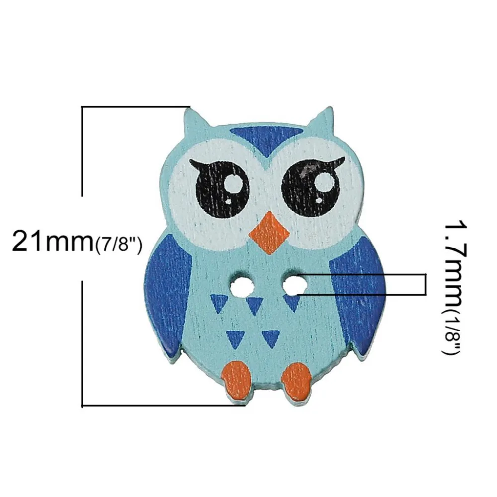 50 Pcs Lot Tombol Jahit Anak Buttons Kayu Tombol Lucu Kartun Owl