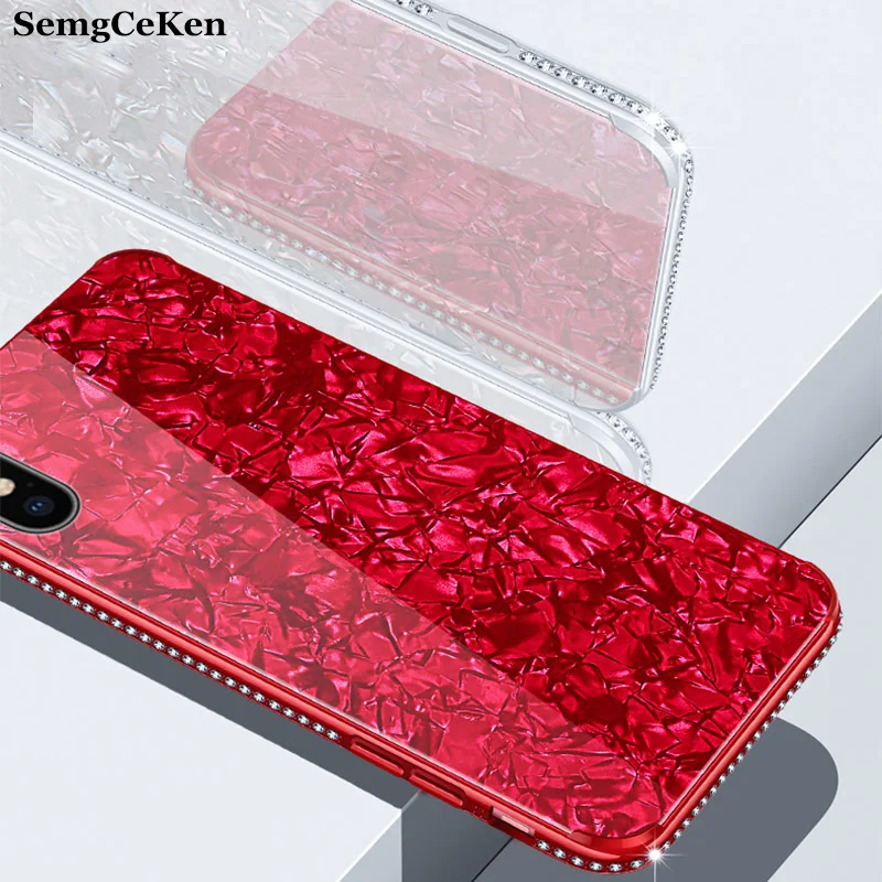 SemgCeKen Алмазный Блестящий стеклянный чехол для huawei nova 3 3i 3e 4 nova3 nova4 nova3e роскошный