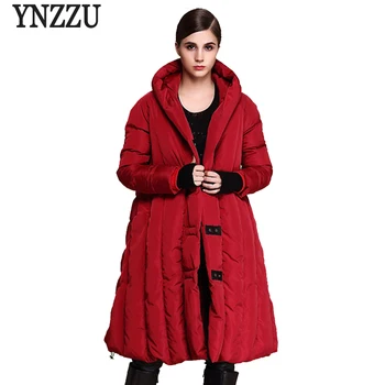 

YNZZU Womens Down Jackets Chic Loose White Duck Down Coats Hooded Warm Women Winter Jacket Plus Size 5XL 6XL 7XL AO358