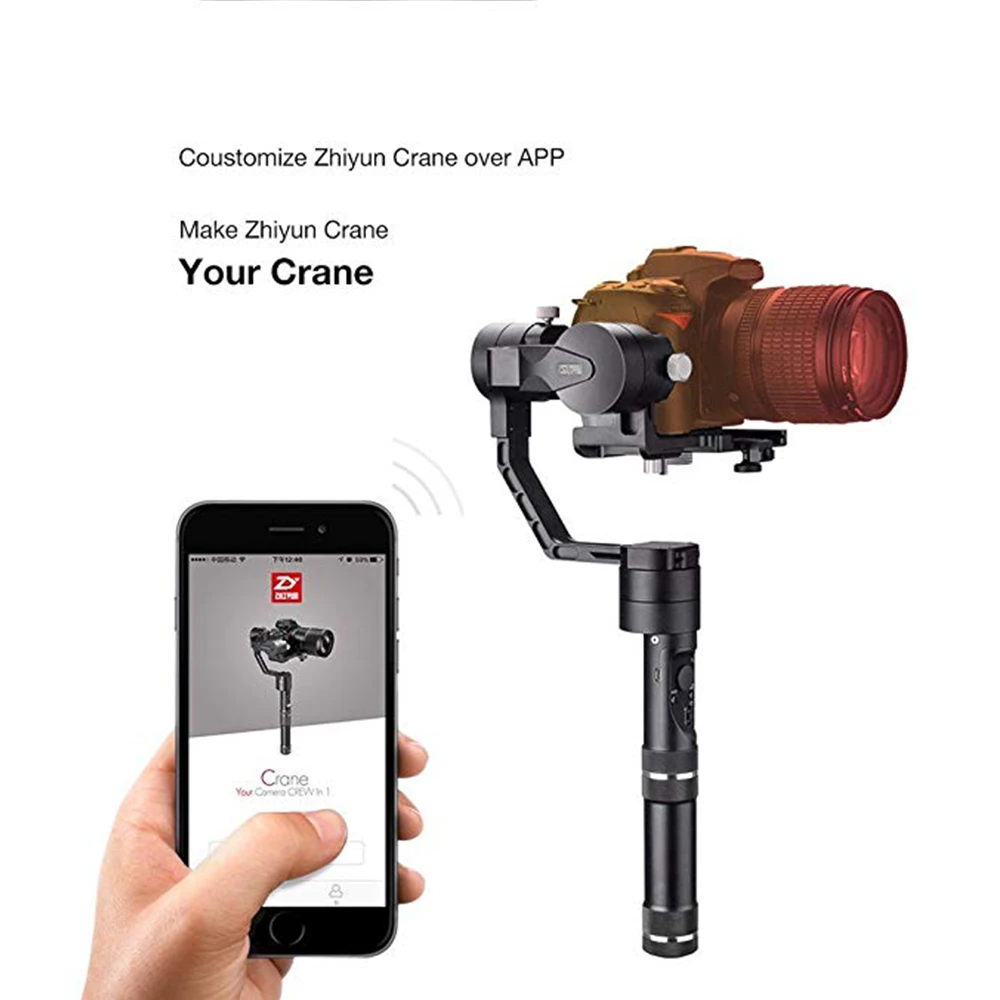 ZHIYUN Crane V2 3 осевой карданный стабилизатор для беззеркальной камеры и DSLR Sony A7 Panasonic