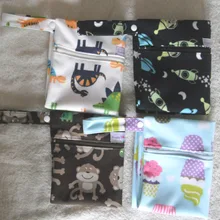 Ограниченная распродажа, мешки для подгузников из полиэстера с принтами животных, детские сумки для подгузников, водонепроницаемый пакет на застежке, влажная сумка-20 шт./партия, 30*35 см