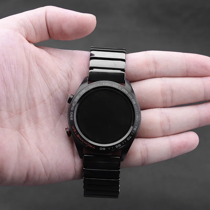 22 мм керамический ремешок для huawei watch GT Гладкий керамический сменный ремешок Совместимость ширина ремешка 22 мм часы Складная пряжка