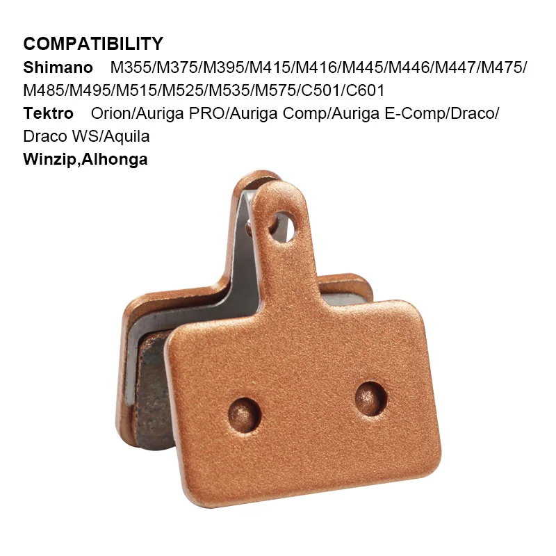 BIKEIN 2 пары спеченных дисковых тормозных колодок MTB для Shimano M375 M395 M416 M445 M446 M485 M495 M515