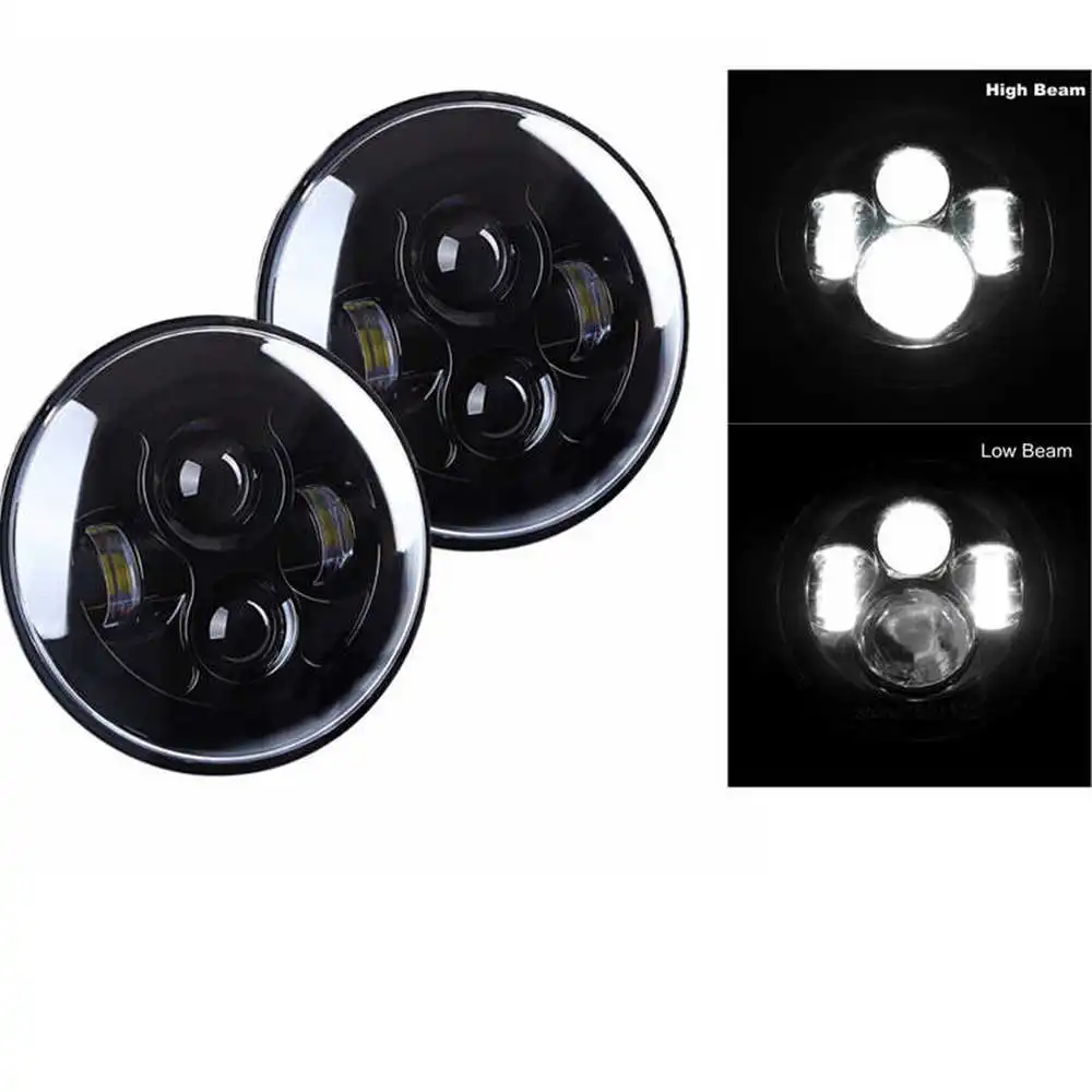 2 X Лада 4x4 Нива 7 дюймов круглые светодиодные фары DRL для FREIGHTLINER век Jeep JK& JK неограниченный внедорожник внедорожный 7 дюймов фара - Цвет: 40w Headlight Black