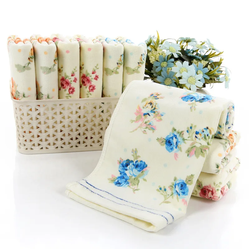 Face Towel Cotton Flower Printed 3PCS*LOT Bathroom Hand Towels Embroidery Terry cotton towel cotton face towels