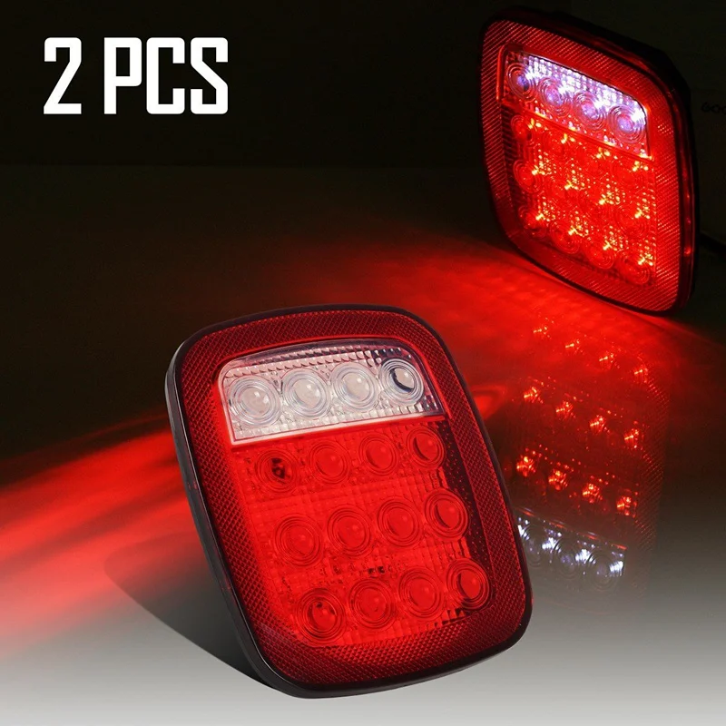 Luz traseira do diodo emissor de luz parar a cauda reversa correndo luz de freio licença para jeep wrangler tj cj yj jk caminhão reboque barco luz da cauda