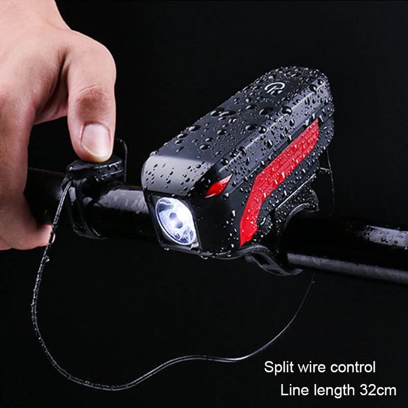 

USB Charge Bike Light Bycicle LED Lamp Electric Horn Cycling Headlight Handlebar Flashlight Bicicleta Bicycle Lights