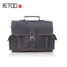 Aetoo Crazy Horse кожаная сумка мужской оголовье коровьей портфель плечо косой крест A4 файл обновления