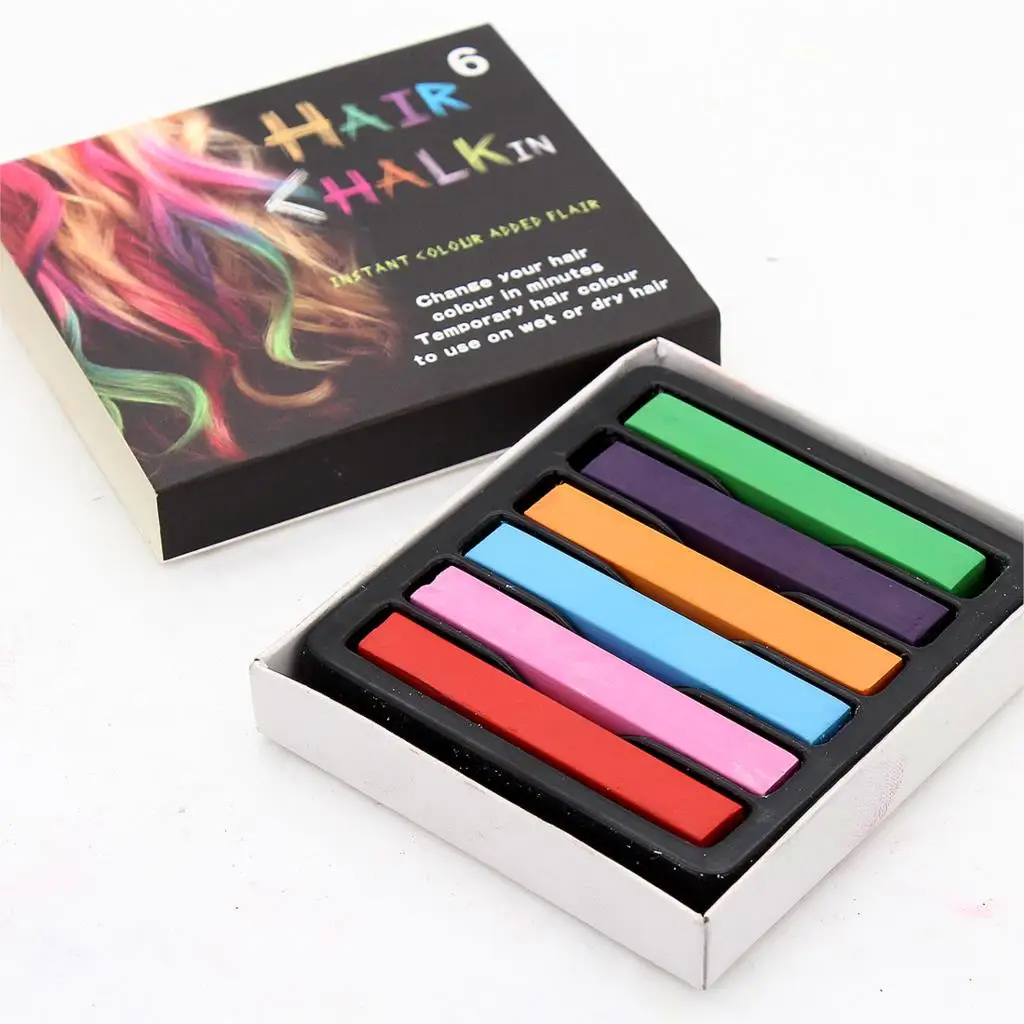 6 Colors Healthy Non toxic Temporary DIY Hair Chalk Color Dye Pastels