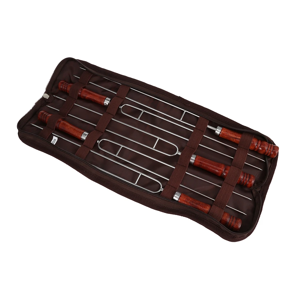 Barbecue Tool 5pcs/Set Roasting Forks with Bag Camping Hot Dog Telescoping Sticks Skewers BBQ Forks Stainless Steel
