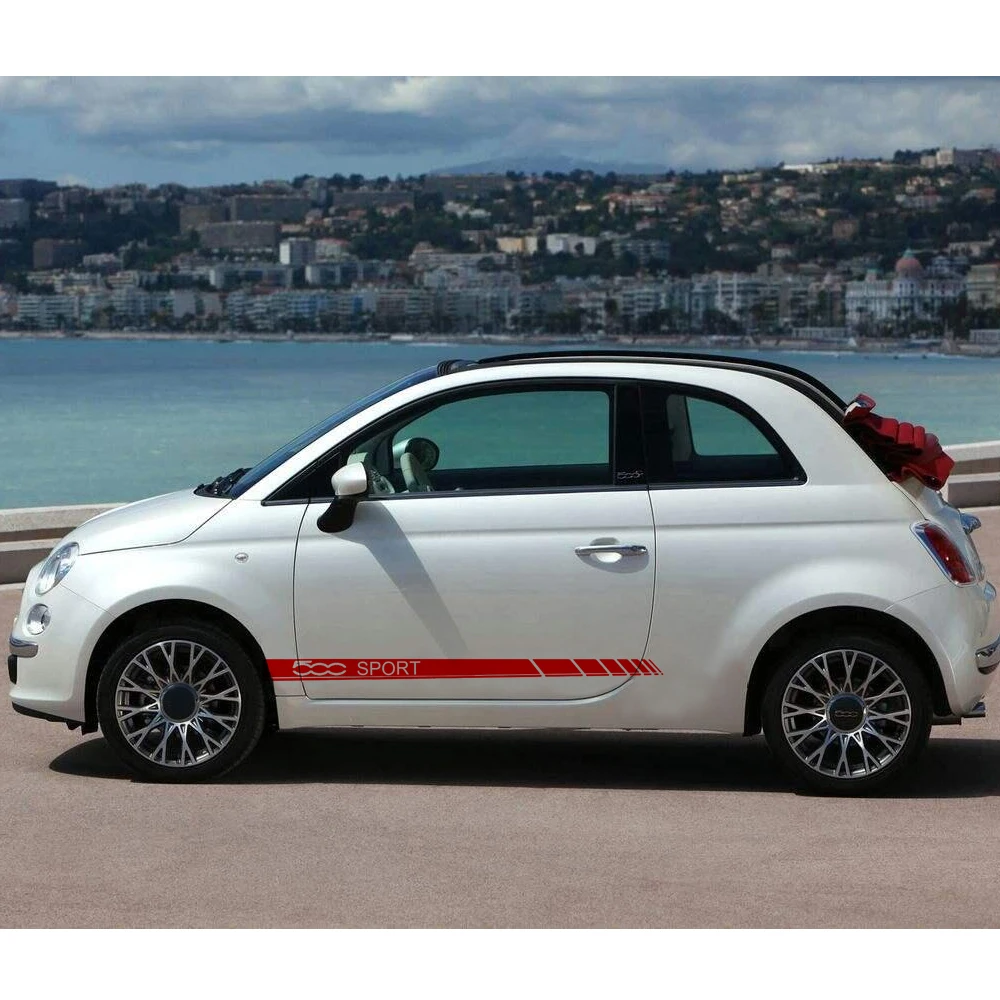 Наклейка на кузов автомобиля для Fiat 500, наклейка на спортивную машину s и Переводные картинки, декоративная защитная наклейка, авто-Стайлинг, автомобильные аксессуары, 2 шт