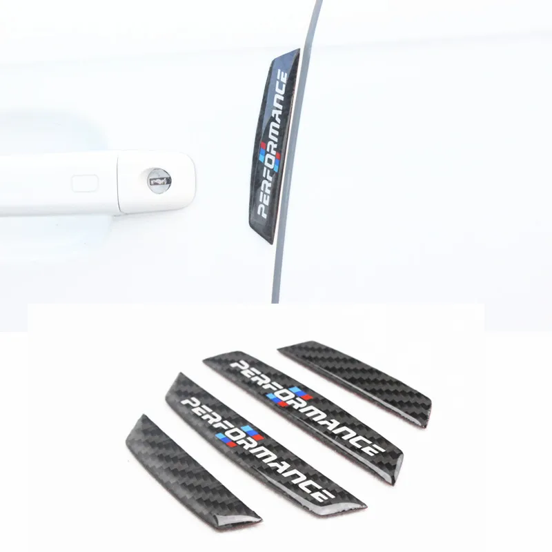 4PCS car door protector carbon fiber door side stickers car Anti collision Strips Sticker for