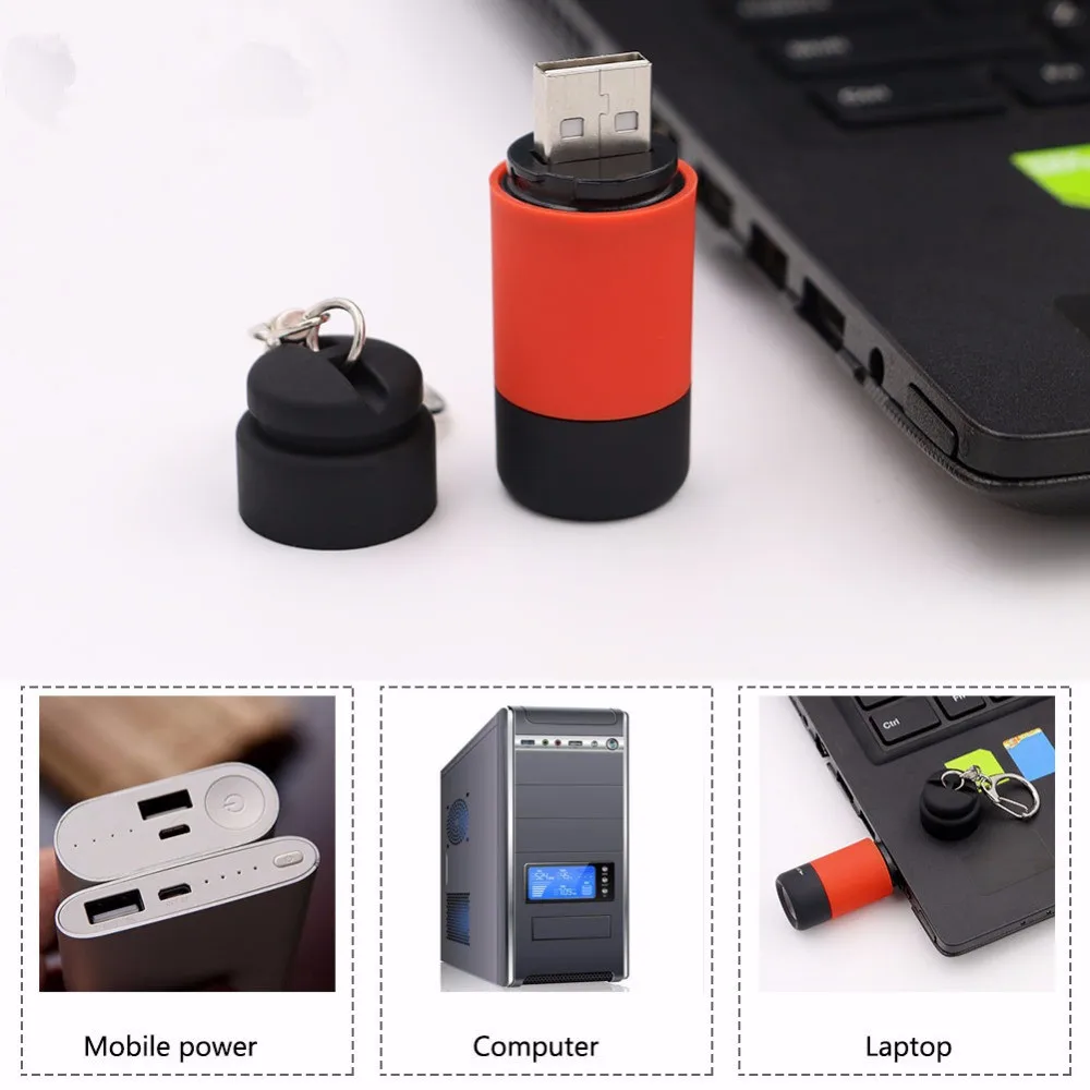 

Portable Mini Keychain Flashlight Torch Micro USB Charging Light USB Rechargeable 5 Colors Torch Pocket Lanterna Reading