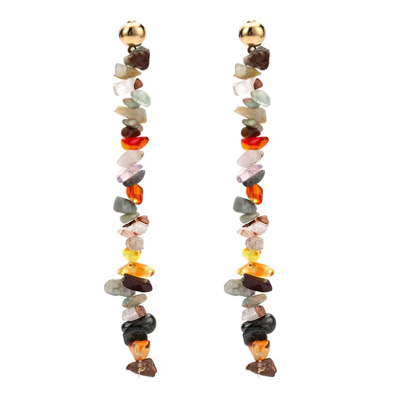 

Rainbery Bohemia Hanging Multi Stone Earring for Women Colorful Long Tribal Earrings Tassels Dangle Earrings Mixed Design
