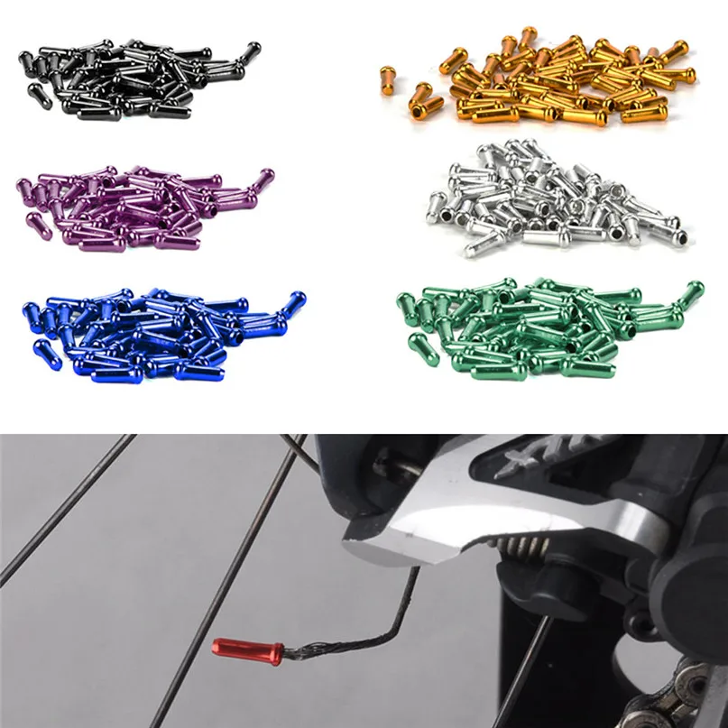 50pcs Aluminum Brake Wire End Cap Cable Parts 7 Colors Aluminum MTB Bicycle Bike Inner Wire Line Core Cap Cover Gear Shift Brake (8)