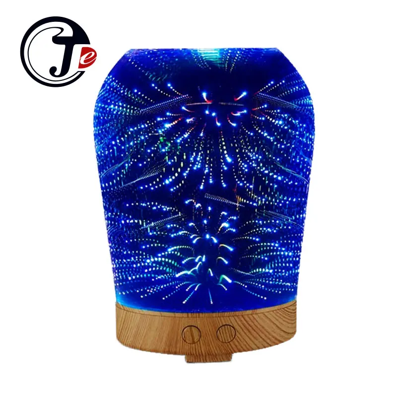 

3D Realistic Fireworks Aroma Essential Oil Diffuser Air Ultrasonic Humidifier for Home Aromatherapy Fogger Mist Maker with Light