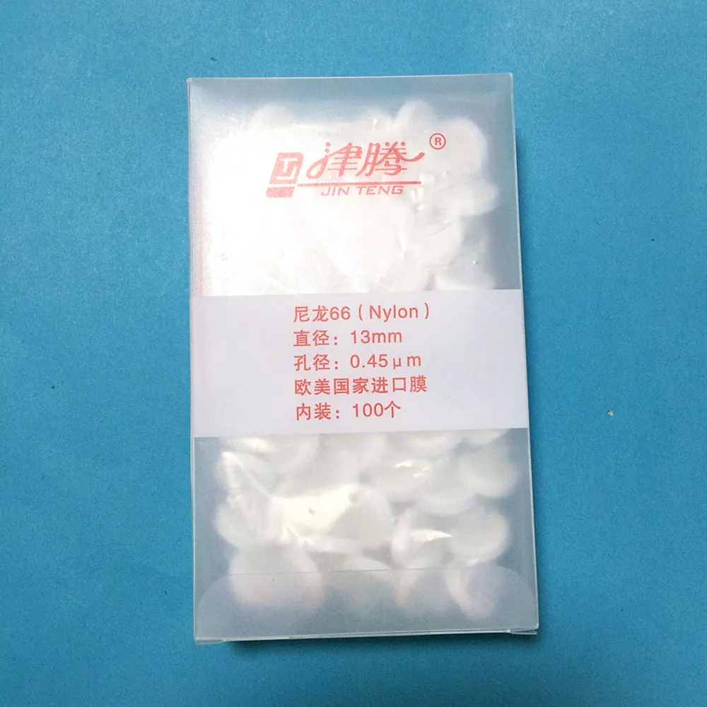 

100pcs/lot GC injector needle disposable organic nylon membrane syringe filter 13mm/0.45um