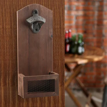 

1pcs Creativity Vintage Wall Bottle Opener Wall Mounted Bar Beer Glass Bottle Cap Opener Home Decoration Kitchen Tools 2019 NEW