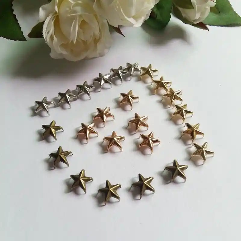 Gold Metal studs Decorative rivets Rivets studs 120pcs Flat Square Metal Studs 6mm Nailheads