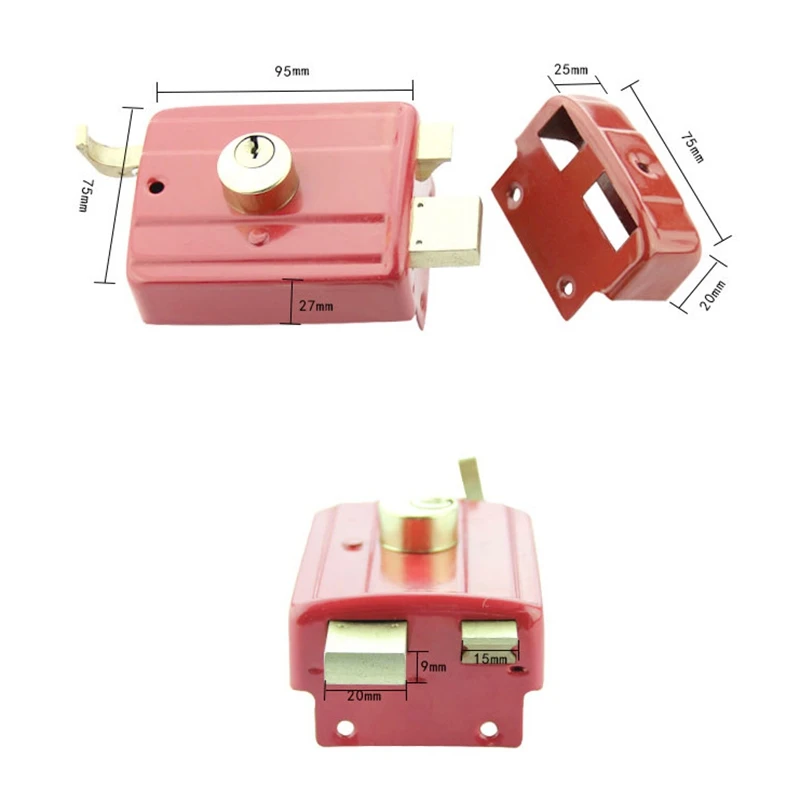 Защита от кражи наружная дверь Ретро Красные замки несколько страховых замков деревянный дверной замок