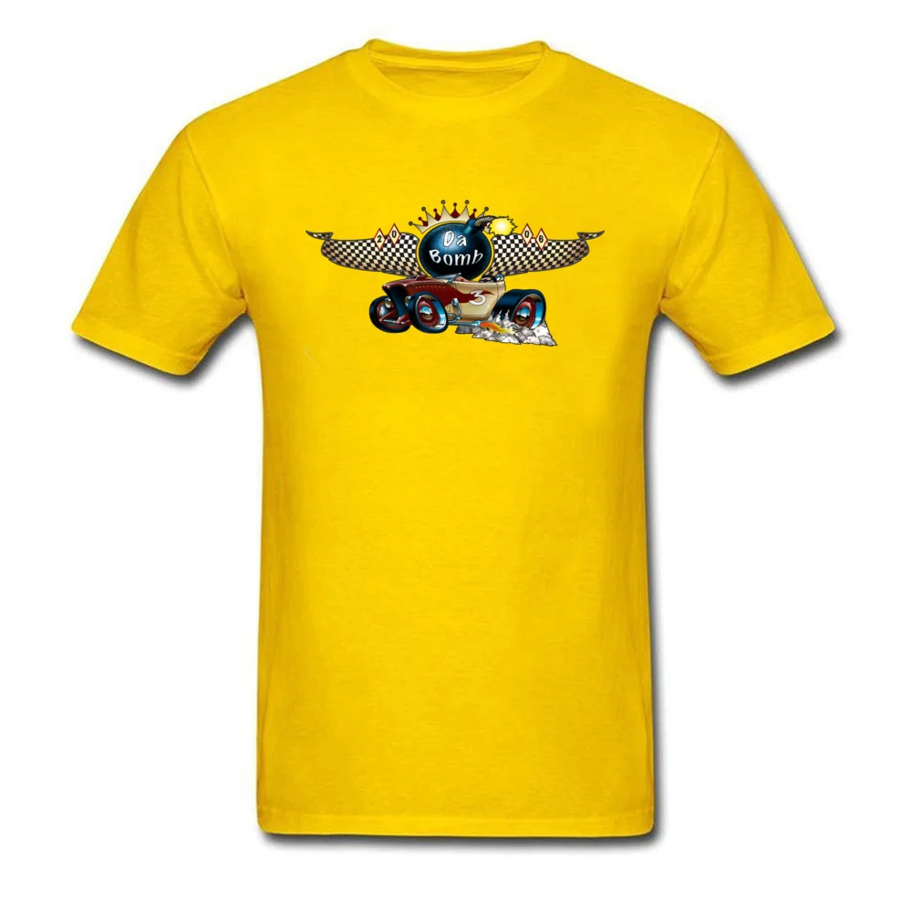 Da Bomb T Shirts for Men Summer Summer Tops Shirt Short Sleeve Wholesale Custom Tee-Shirts O Neck 100% Cotton Top Quality Da Bomb yellow