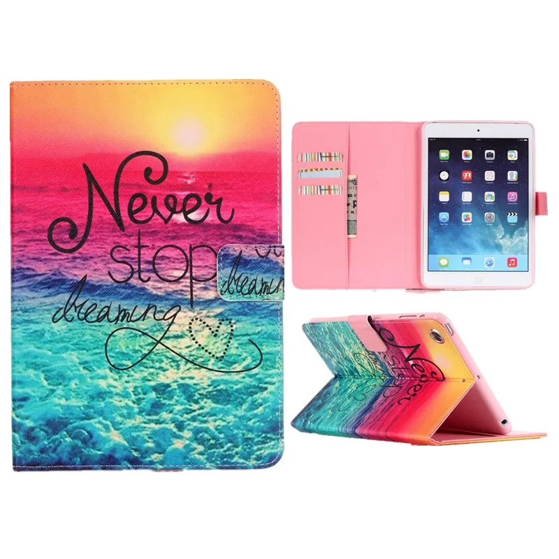For Ipad Air 5 Case Flip PU Leather Smart Cover Fashion Big Finger Words Wallet Stand Card Slots Tablet Covers For Apple Ipad 5  (37)