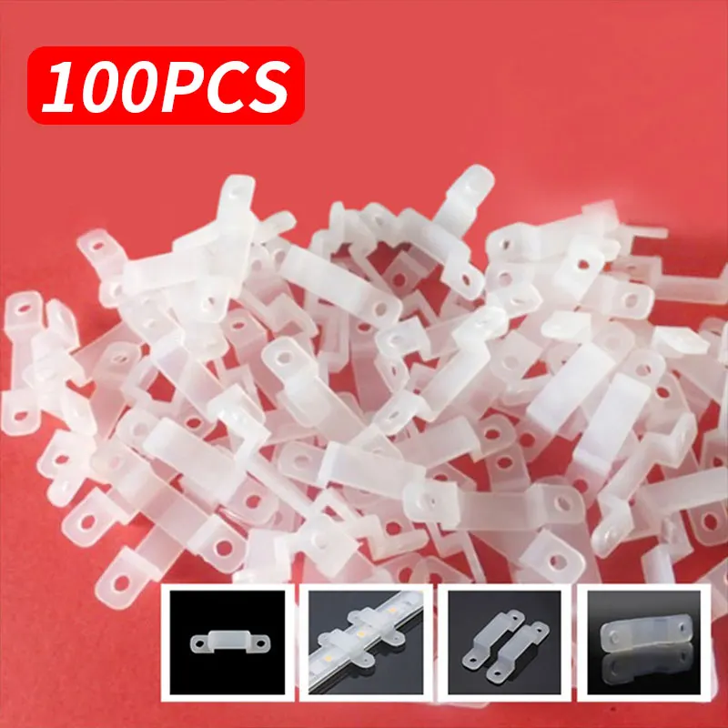 

100pcs Soft Fixer Clip Silicon Fastener LED Strip Light 5050 5630 Accessory Fixer Silicon Clip