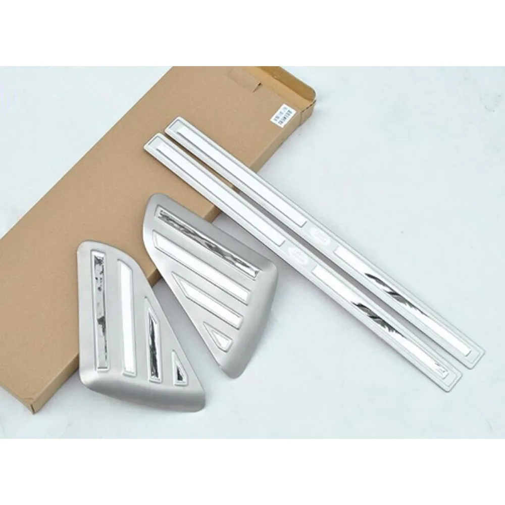 4pcs Stainless Steel Car Door Sill Scuff Plate Pad Threshold Protector For Land Rover Freelander 2 2009-2015 Car Accessories