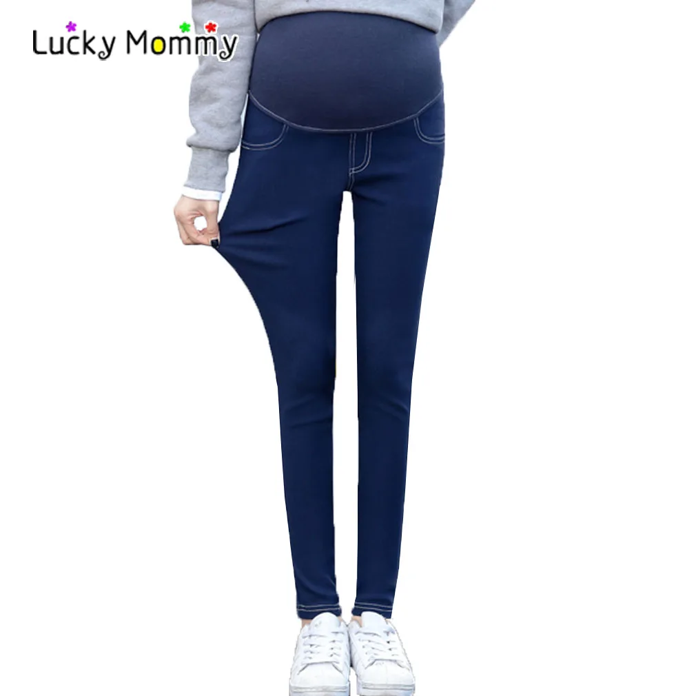 Fashion Stretch Slim Pencil Jeans for Pregnancy High Waist Maternity ...