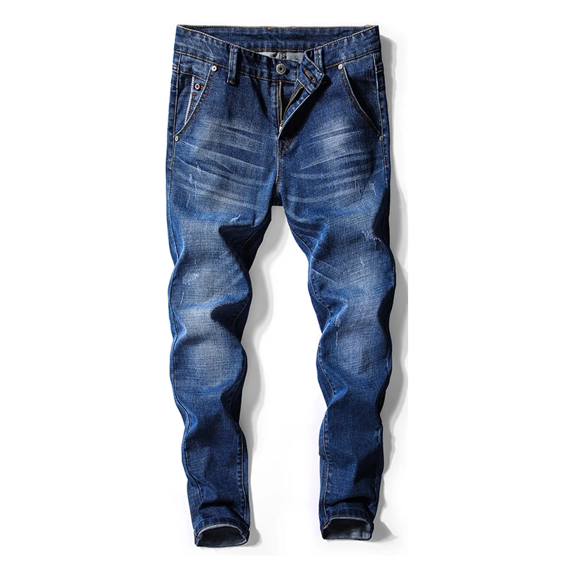 KSTUN Jeans Men Clothes 2020  Autumn Business Casual Pants Slim Fit Elasticity Dark Blue Classic