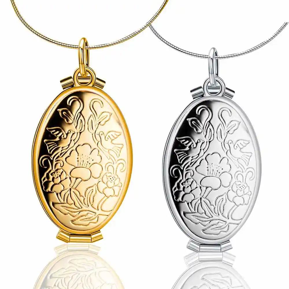 

JEXXI Pendant Keep Beautiful Memories Necklace Multi-layer Box Can Hold Multiple Photos Silver#Gold Color For Choose