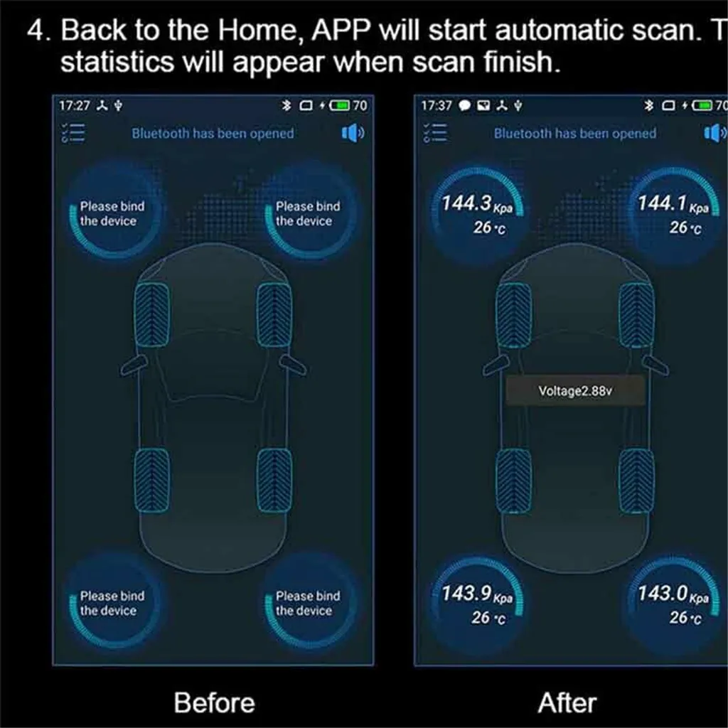 Водонепроницаемый Автомобильный TPMS Bluetooth система мониторинга давления в шинах с