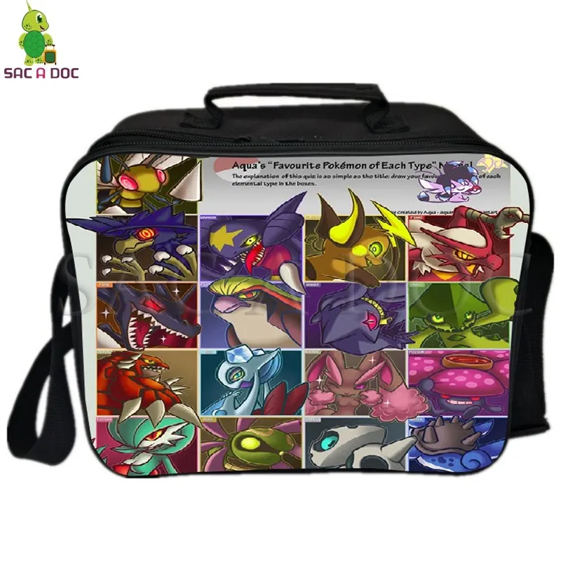 Покемон Пикачу Дракон mewtwo сумка для ланча со льдом пакет сумка с теплоизоляцией походная сумка через плечо свежая сумка-холодильник - Цвет: 9