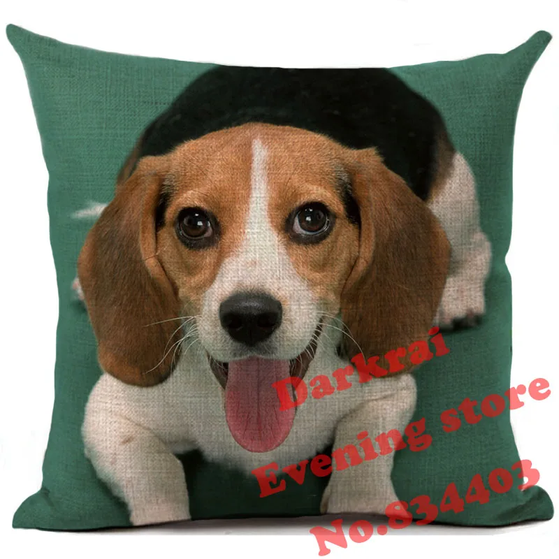 Beagle наволочка для подушки с принтом милой собаки льняная наволочка для подушки автомобиля дивана Декоративная Наволочка украшения для дома подушки 45x45 см - Цвет: 4