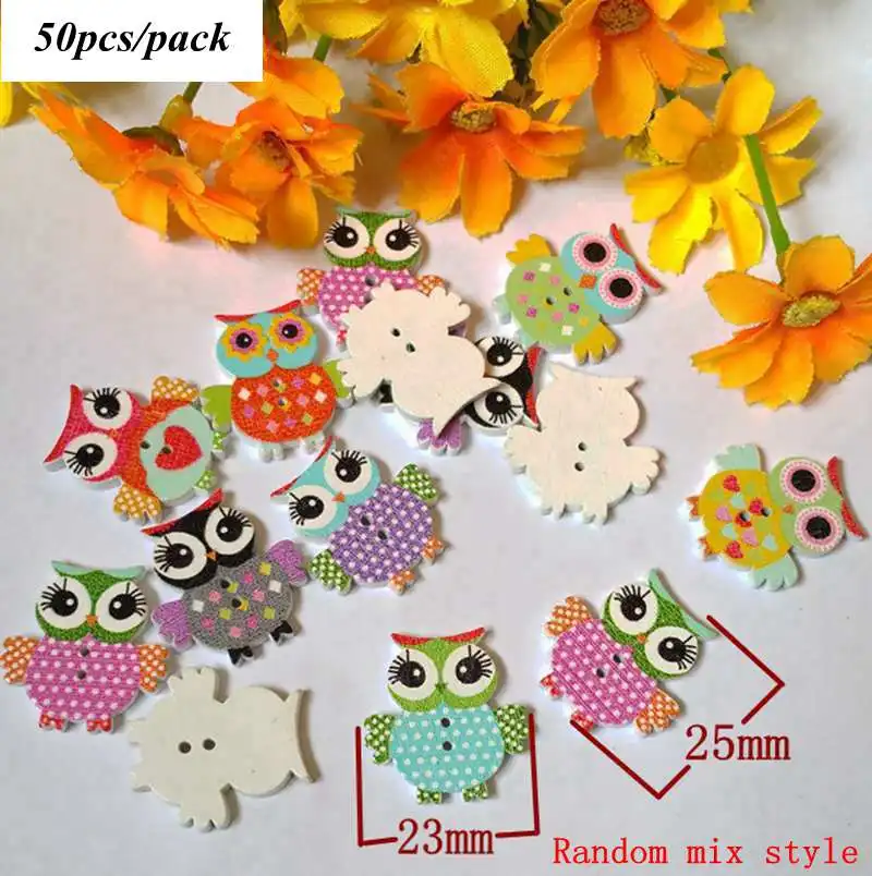 30/50pcs/package Wholesale Mix Styles Random Send Cartoon Flatback Wooden Buttons For Craft DIY Scrapbooking Sewing Crafts L-1 4