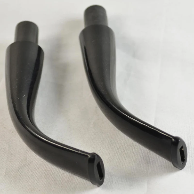 3pcs Ebonite Vulcanizates Mouthpieces Stem for Tobacco Smoking Pipe Black 5