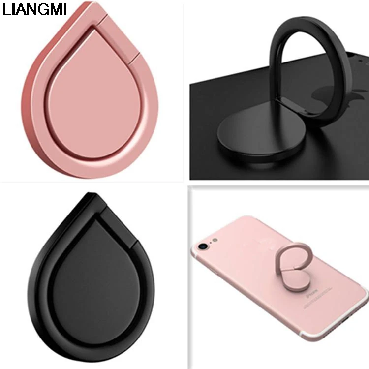 

DHL Cell Phone Finger Ring Holder 360 Rotation Water Drop Shape Grip Kickstand for IPHONE Samsung Fit for Magnetic Car Mount