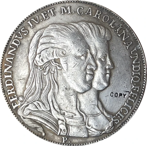 1791 Италия 1 Piastra-Ferdinando IV копия монет