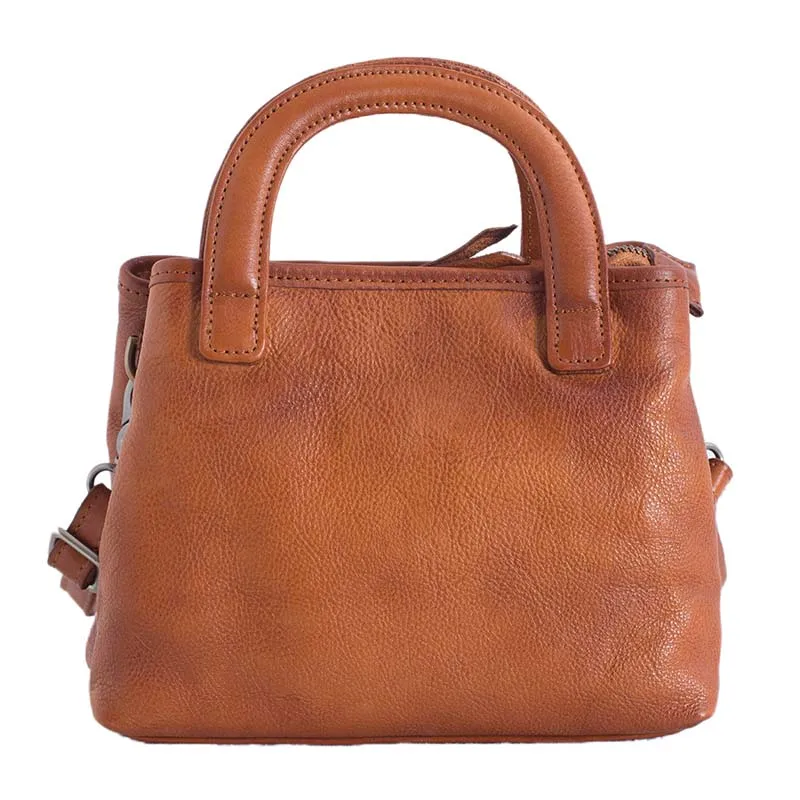 New leather handbag retro simple hand bag large capacity Sen literary leather shoulder Messenger bag