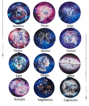 

3D new 12 constellation round carpet bedroom bedside living room coffee table computer chair yoga mat printing mat Rugs CL121023