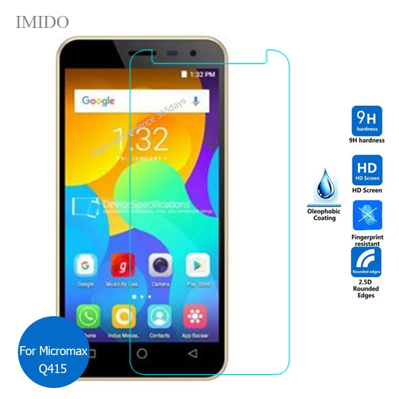 

For Micromax Spark Video Q415 Tempered Glass Screen Protector 2.5 9h Safety Protective Film on Q 415