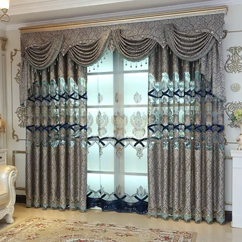 

Living Room with Classic Royal Aristocratic Blackout Curtains and Curtains In European Luxury Custom Built Bedroom Windows
