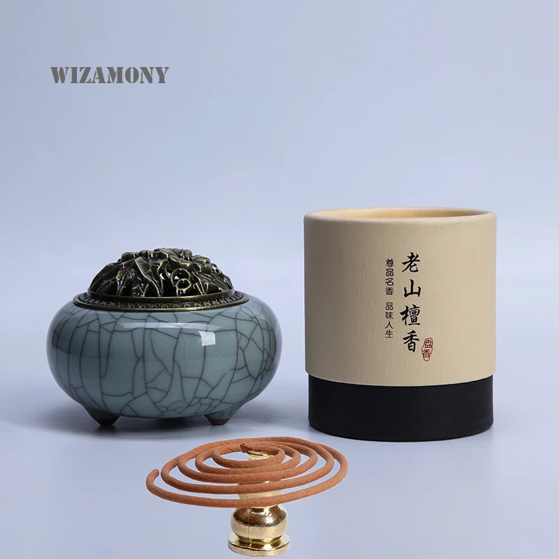 

2016 New Arrival Longquan Celadon Three Feet Incense and Censer Group Alloy Incense Burner Sandalwood Censer Home Decoration