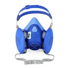 Máscara de gas con gafas de la cara llena máscara protectora abti-polvo pintura química activado máscaras de carbono fuego escapar aparato de respiración