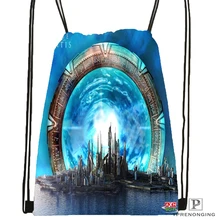 Изготовленный На Заказ старгейт Атлантис походная сумка на шнурке милый детский Ранец(черный цвет(вид сзади) 31x40 см#180531-03-59