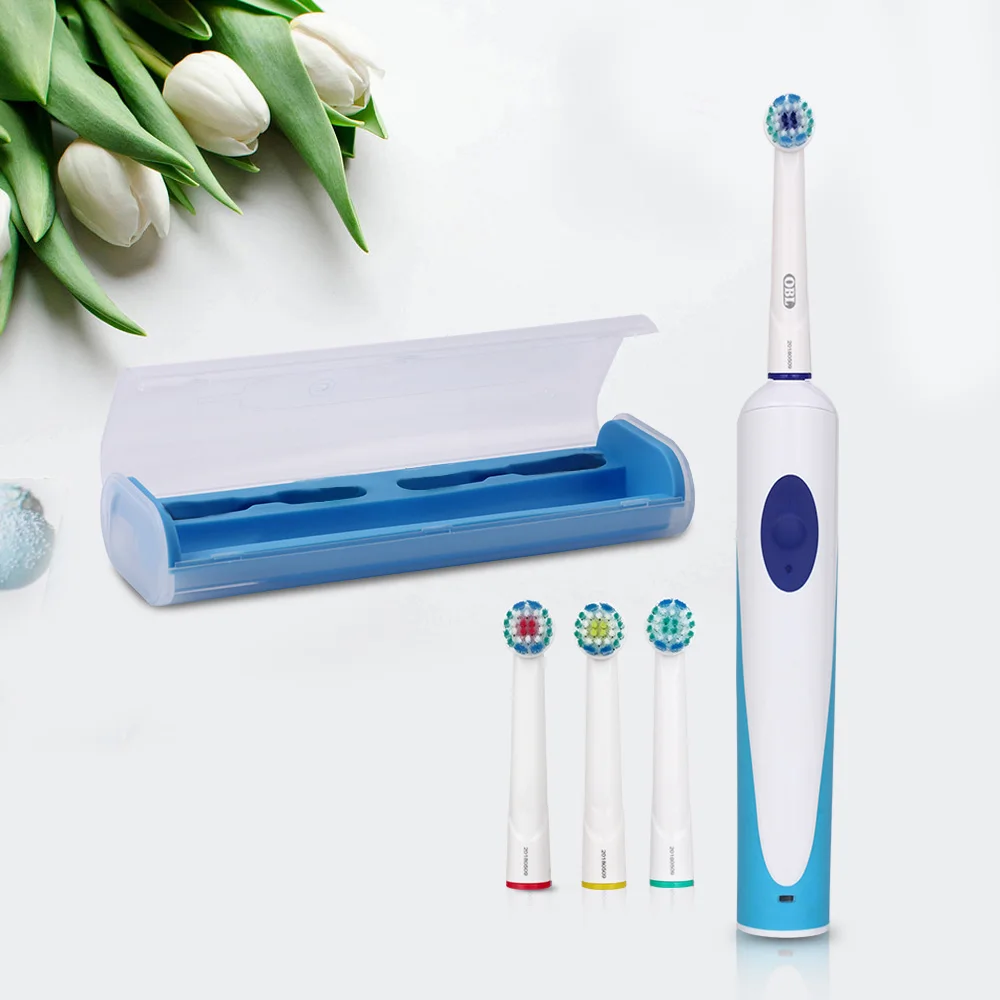 AZDENT Rotating Electric Toothbrush with Protector Storage Box Case and