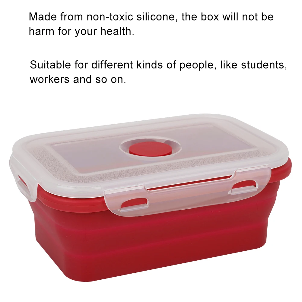 Силиконовый складной контейнер для хранения еды герметичная складная коробка 500 мл устойчивое бесплатное хранение еды для кемпинга Pinic