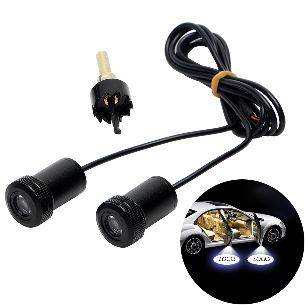 

2Pcs Car LED Logo Laser Projector Lights Door Warning Light Auto Welcome Lamp Ghost Shadow Light For VW Ford Audi BMW Toyota