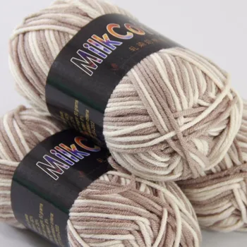 

Sale 3ballsx50g Soft Cotton Baby Yarn New Hand-dyed Wool Socks Scarf Knitting Yarn Brown Mixed 2075-12-3
